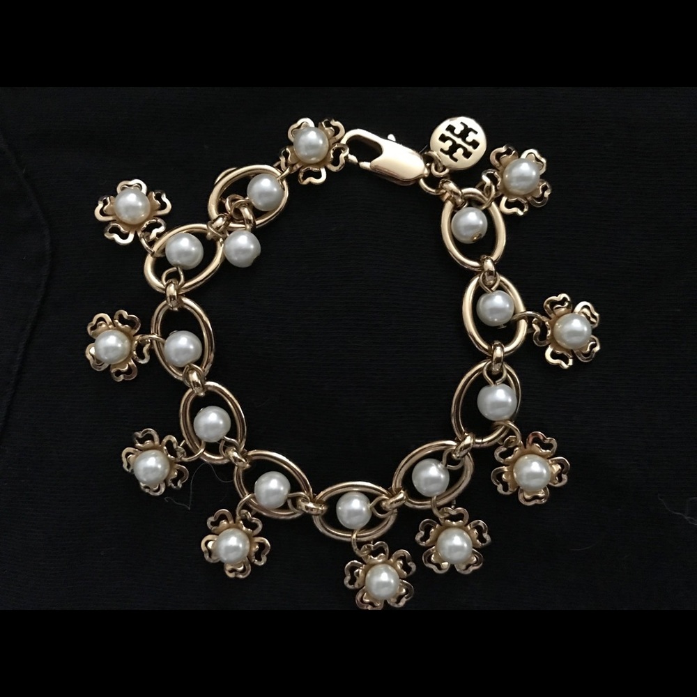 Tory Burch Pearl Flower Cluster bracelet